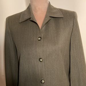 Womens 2P Valerie Steven’s olive green suit jacket 98% Wool